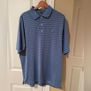 Fennec Men’s Blue striped Golf Shirt Size L